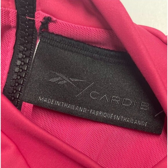 Reebok x Cardi B Hot Pink Reversible Zip-Up Cut Out Workout Bodysuit NWT RARE - Picture 8 of 15